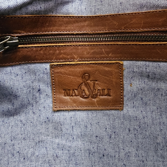 Maya & Mali Fair Trade Leather And Huipil Tote - Picture 9 of 11